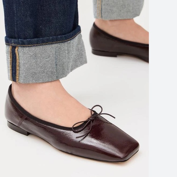 Mansur Gavriel Shoes - Mansur Gavriel Maroon Leather Flats